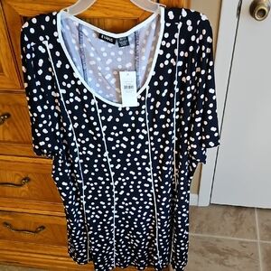 Evans Pink and White Polka Dot Women's Plus Size Top. NWT